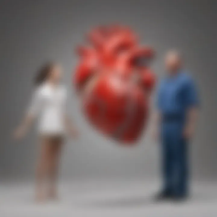 Illustration depicting shared risk factors for heart disease and obesity
