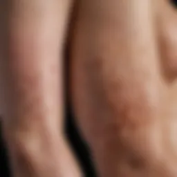 Close-up of skin discoloration patterns on arms