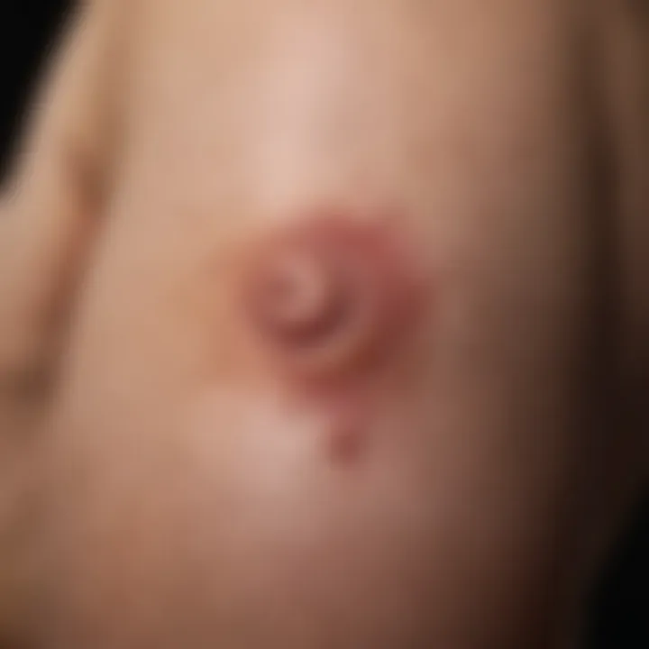 Kaposi's sarcoma lesions on the skin