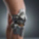 Detailed view of a steel knee prosthesis