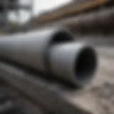 Steel pipe sleeves embedded in concrete