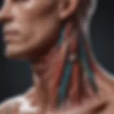 Illustration of neck anatomy highlighting muscle groups