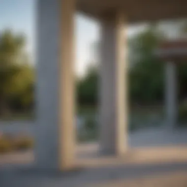 A sustainable concrete column featuring eco-friendly materials and design innovations.