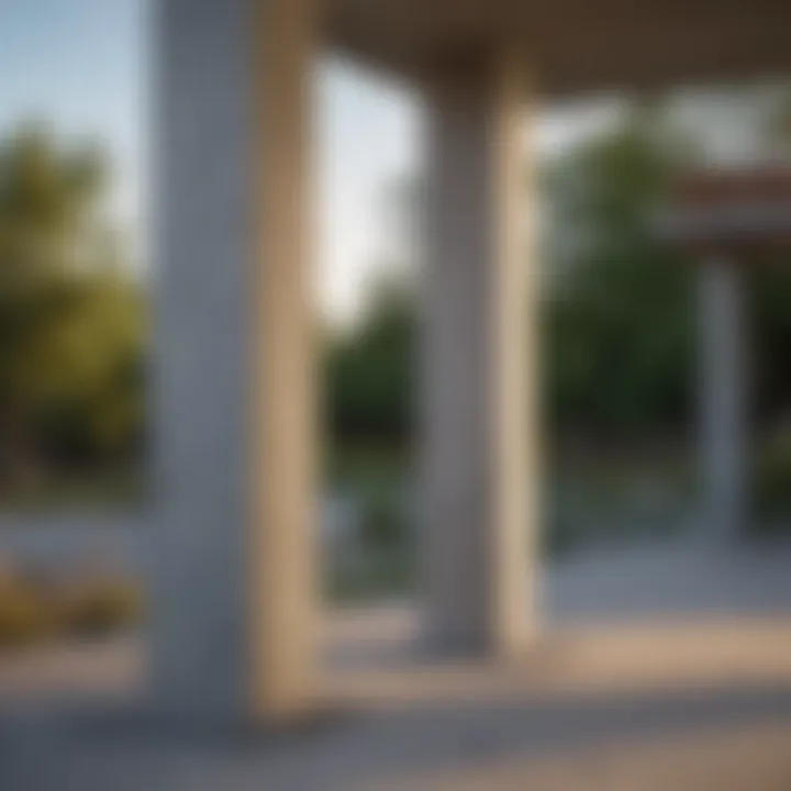 A sustainable concrete column featuring eco-friendly materials and design innovations.
