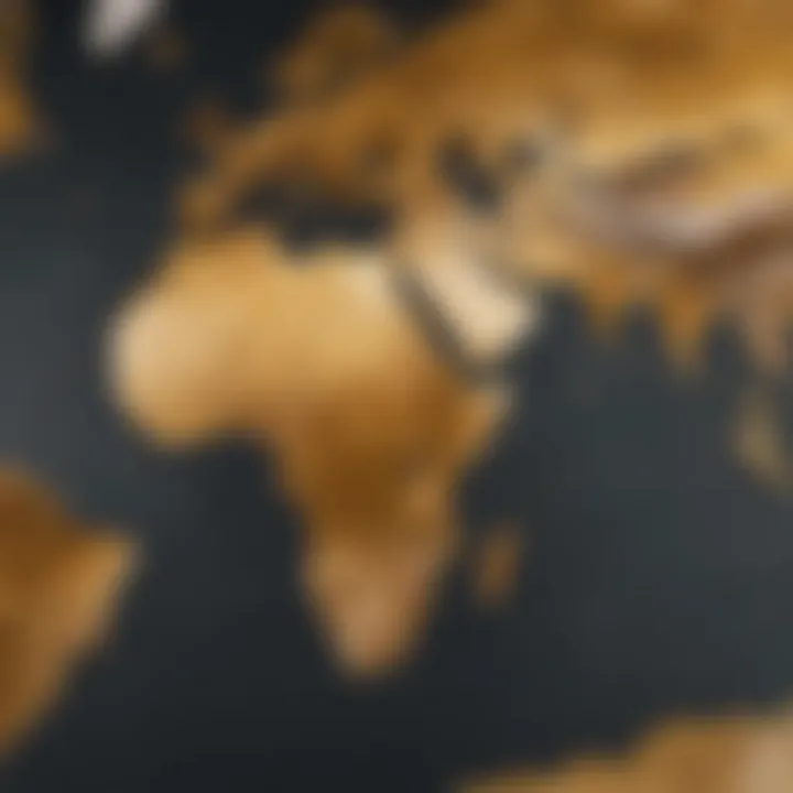 Map showcasing gold distribution across regions