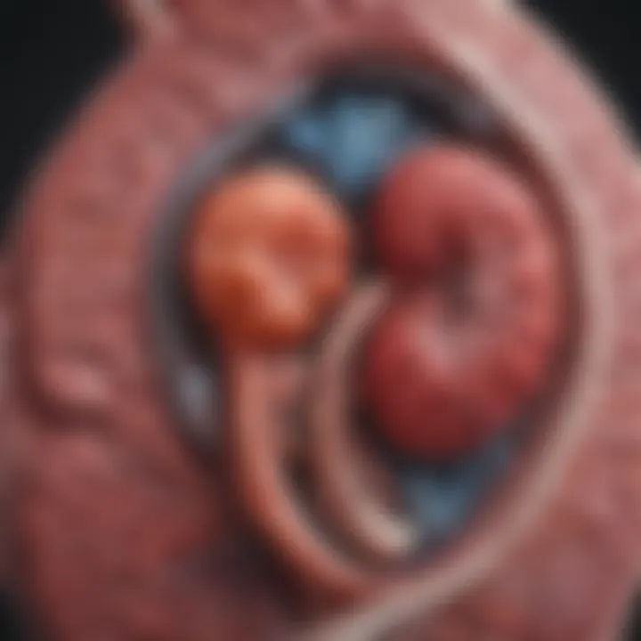 Illustration of the kidney anatomy