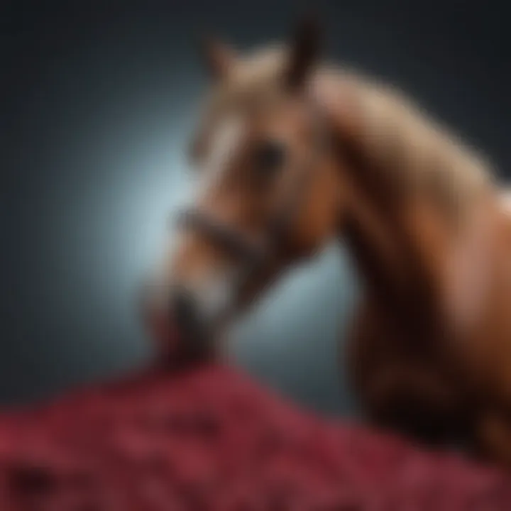 Horse enjoying a bowl of beet pulp
