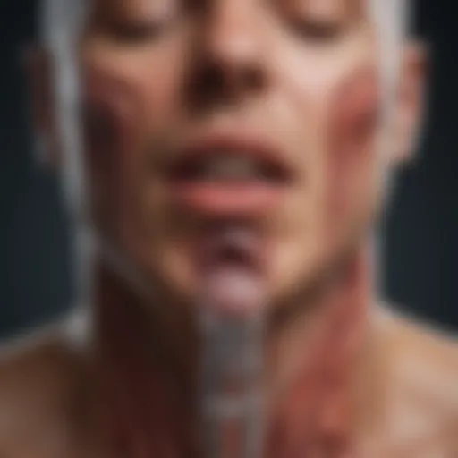 An anatomical diagram illustrating the diaphragm's role in hiccuping