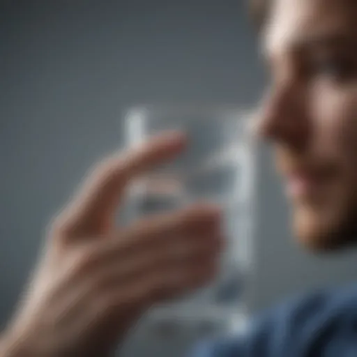 A person holding a glass of water symbolizing hydration