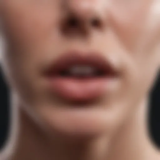 Visual representation of cold sores caused by herpes simplex virus