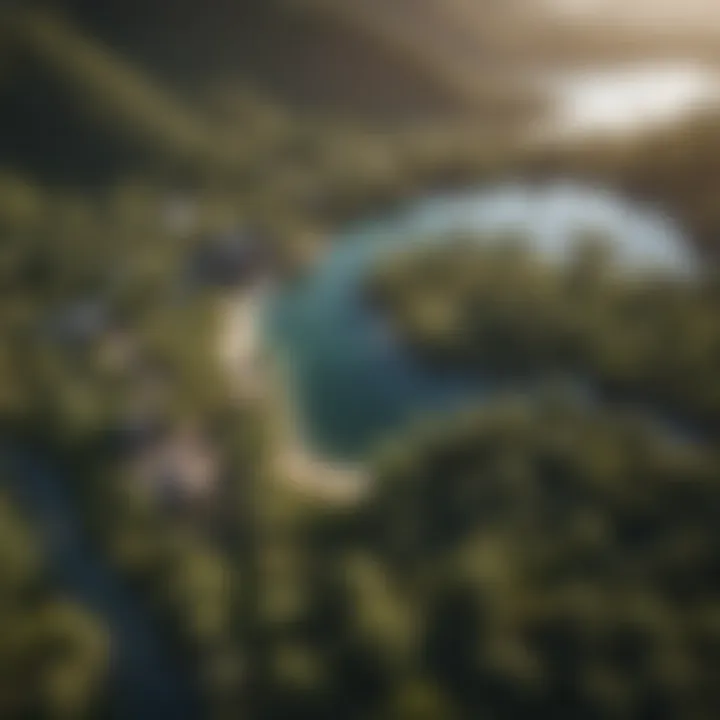 An aerial view of a protected natural area, highlighting the importance of conservation in tourism.