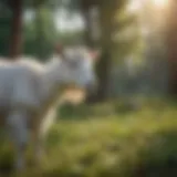 Healthy goat grazing