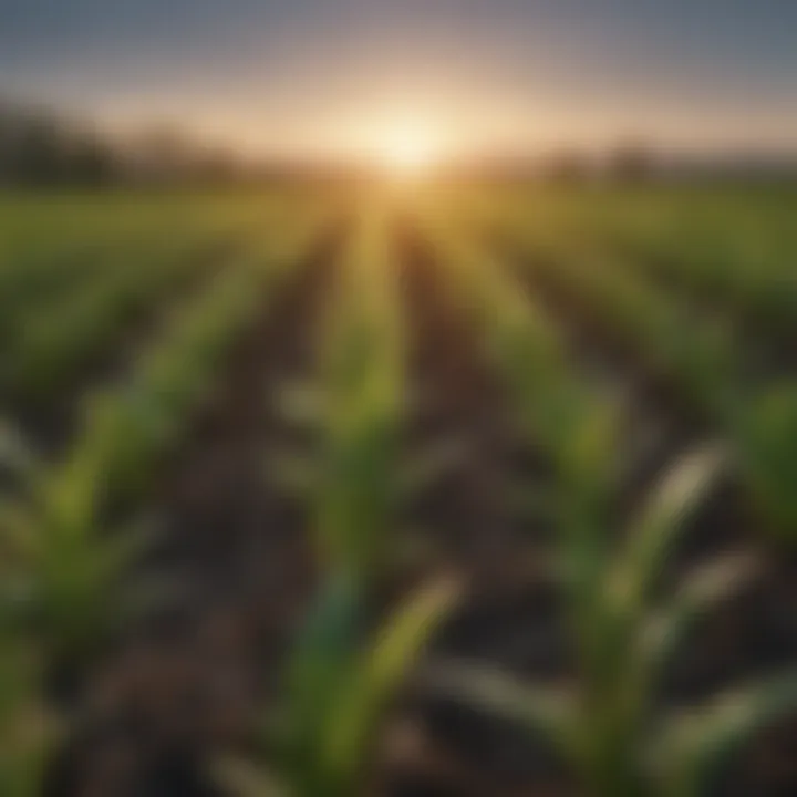 A field showcasing vibrant crops enriched by biochar application