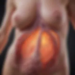A diagram illustrating the pathways of breast cancer metastasis to the hip