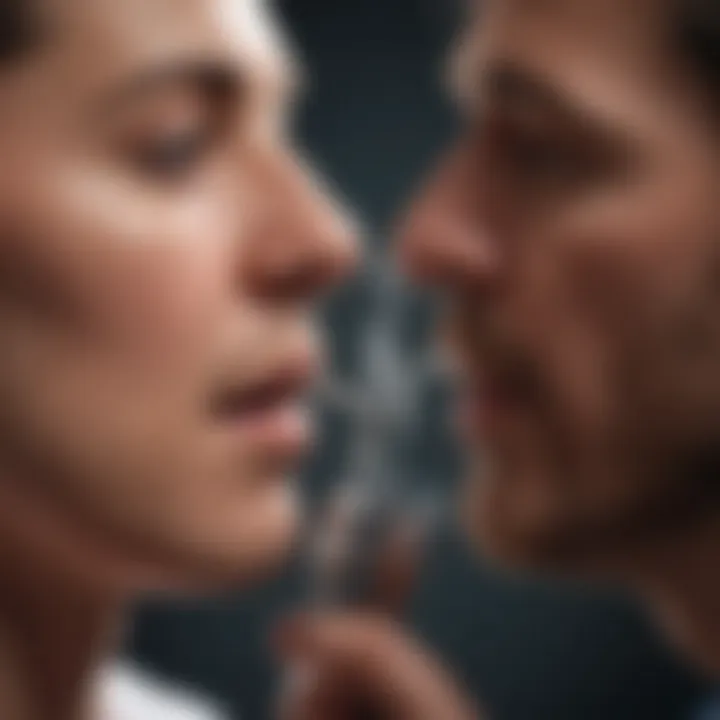A healthcare professional examining respiratory function in a patient