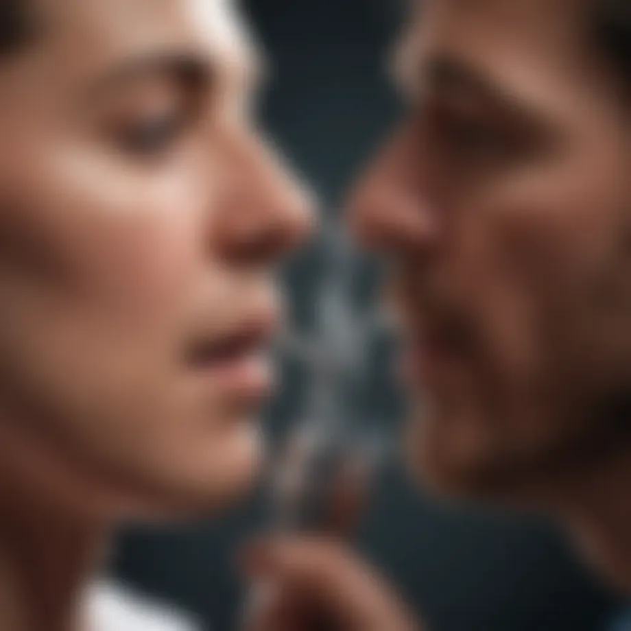 A healthcare professional examining respiratory function in a patient