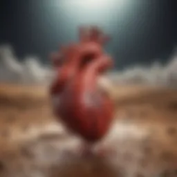 Illustration depicting elevated potassium levels in the bloodstream and their effects on the cardiovascular system