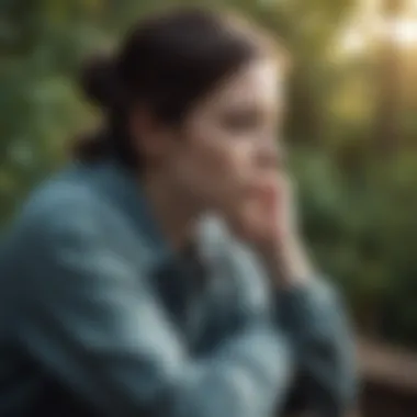An illustration of a person sitting in contemplation, showing worry