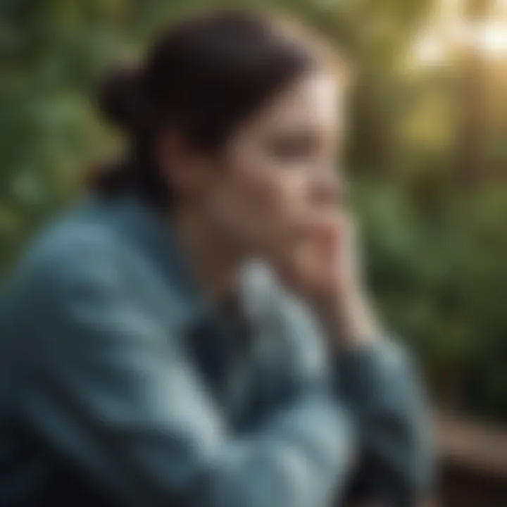An illustration of a person sitting in contemplation, showing worry