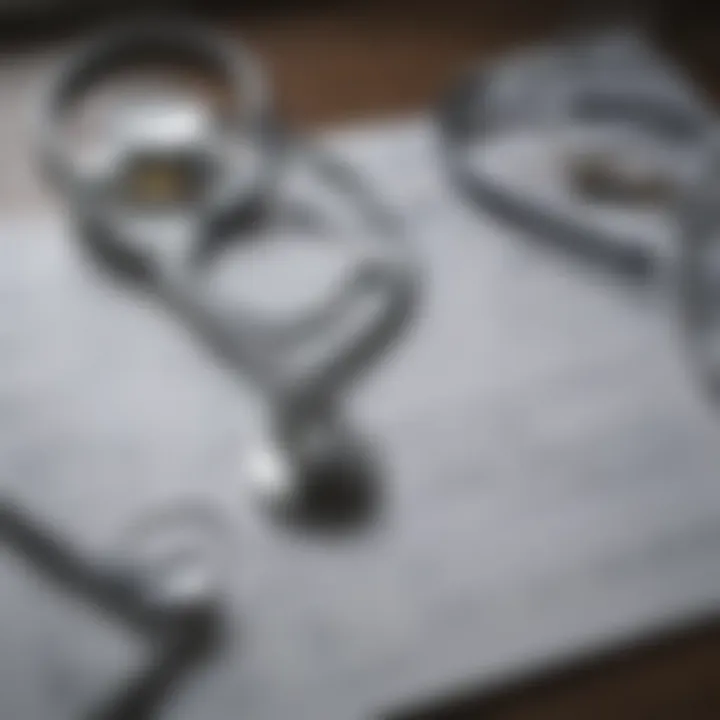 A person surrounded by medical documents and a stethoscope