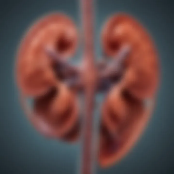Diagram illustrating kidney function and failure stages