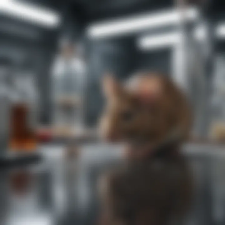 Researchers observing mice in a laboratory setting