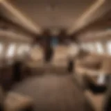 Luxurious private jet interior showcasing comfort and elegance
