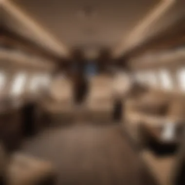 Inside a Lavish Private Jet Luxurious private jet interior showcasing comfort and elegance