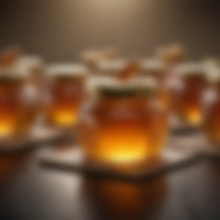 A collection of honey jars showcasing different varieties