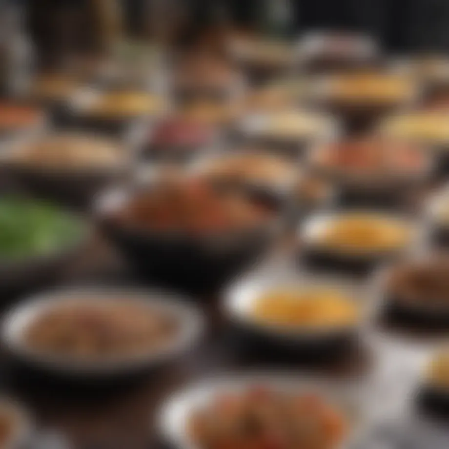 Visual representation of diverse food portion sizes.