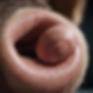 Veterinarian examining a dog's anal region