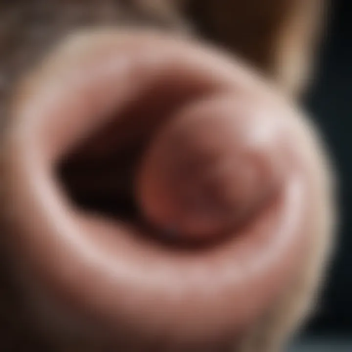 Veterinarian examining a dog's anal region