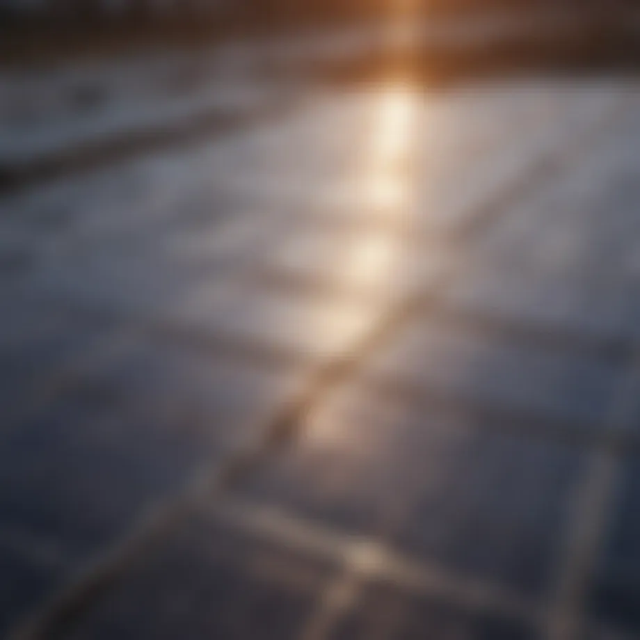 Solar panels converting sunlight into electricity