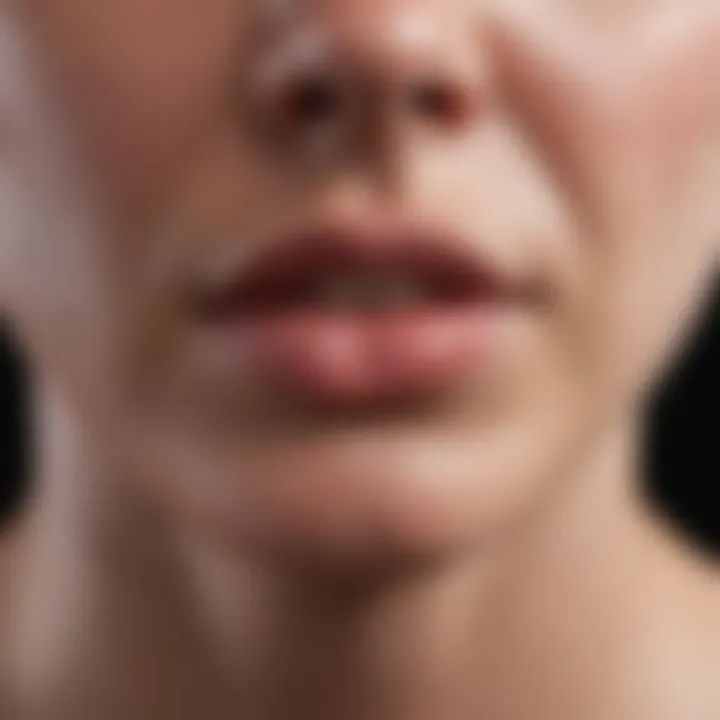 Visual representation of infections leading to lip swelling