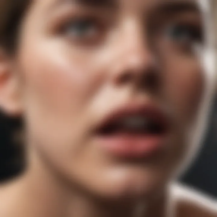 Illustration showing trauma impact on the lower lip