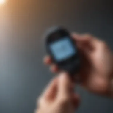 Real-world Glucometer Usage Patient utilizing a glucometer for blood glucose measurement