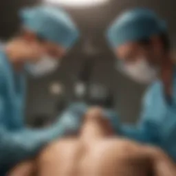 Surgical team performing thoracic stenosis surgery