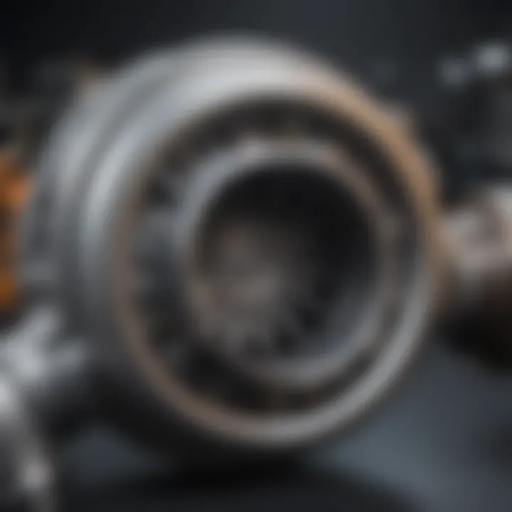 Detailed diagram of a turbocharger showing its components