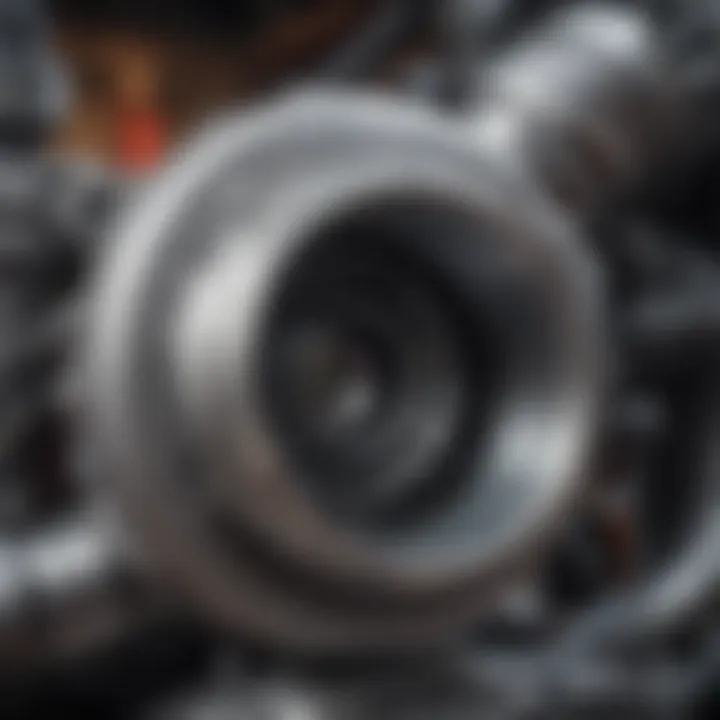 Turbocharger installed on an engine showcasing its application