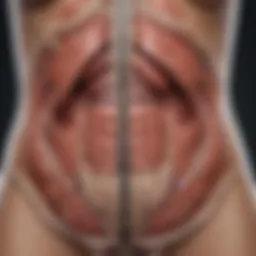 Anatomical illustration of the upper left abdomen highlighting organs