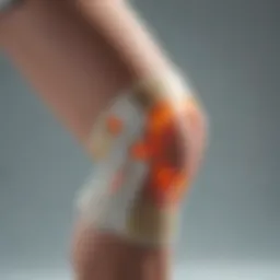 A thermotherapy pad applied to a knee joint