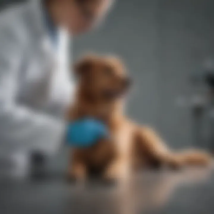 Veterinarian examining a dog