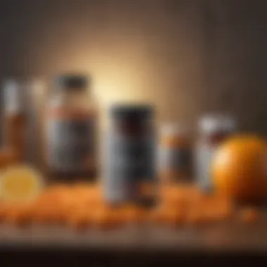 Vitamin C Supplementation Options Vitamin C supplements displayed on a table