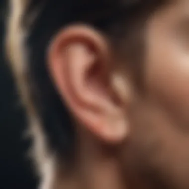 Visual Representation of Tinnitus Symptoms A serene depiction of an ear with sound waves illustrating tinnitus.